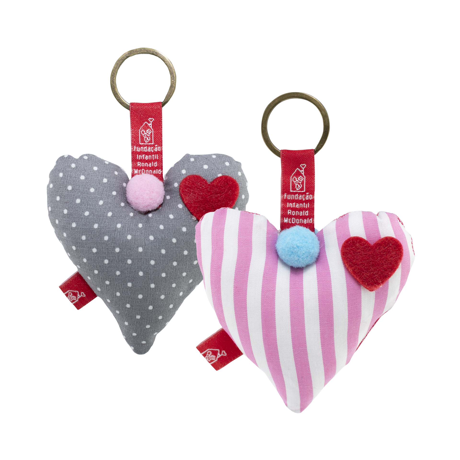 Porta-chaves Coração de Pano – Artigo Solidário